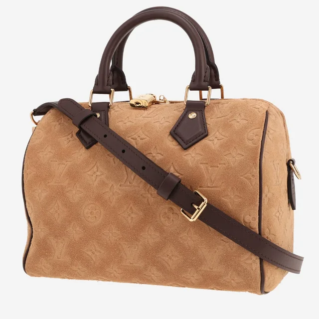 Louis Vuitton Speedy 25 handbag in brown suede calfskin and brown leather in Brown Calfskin from Collector Square