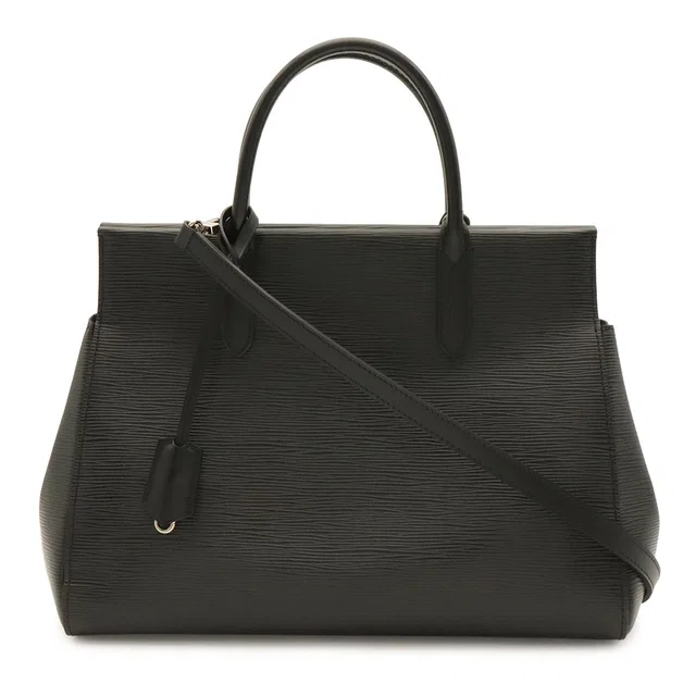 Louis Vuitton Epi Marly MM 2-Way Shoulder Bag Noir Black in Black Leather from The Reluxe