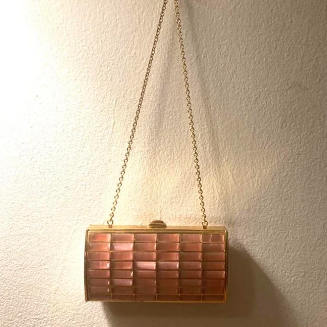 Judith Leiber Women's Bag - Gold/Pink in gold|pink from Depop, photo 1 of 1