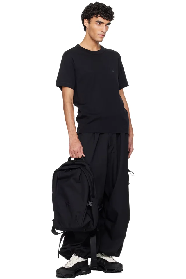 Y-3 Black Sport Uniform Wide Cargo Pants, photo 4 of 4 from SSENSE