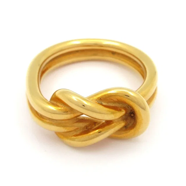 Hermès Scarf Ring Attached Gold in Gold from The Reluxe