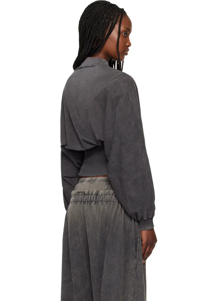 KNWLS Black Haze Zip-Up Sweatshirt, photo 3 of 4 from SSENSE