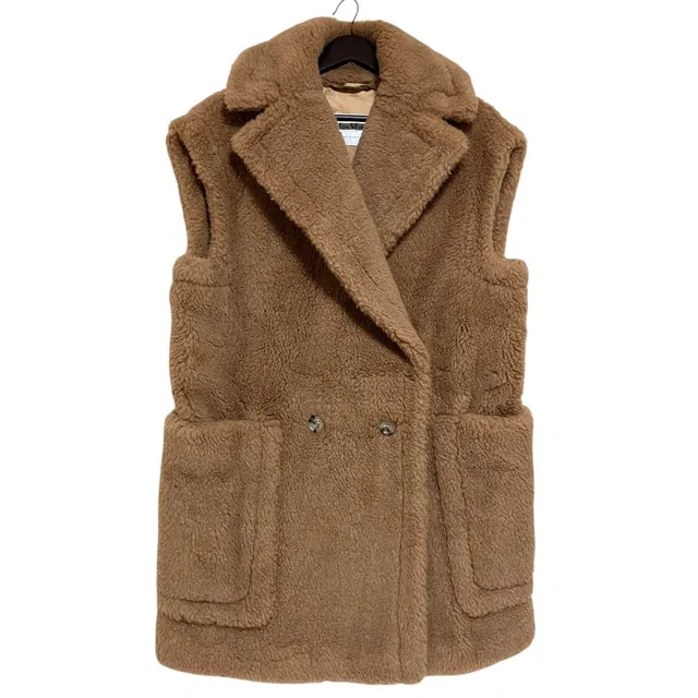 Max Mara Breda Teddy Bear Vest Coat Brown in Brown from The Reluxe