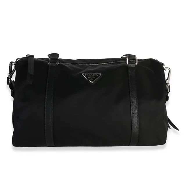 Prada Black Re-Nylon Large Duffle in Black Nylon from myGemma