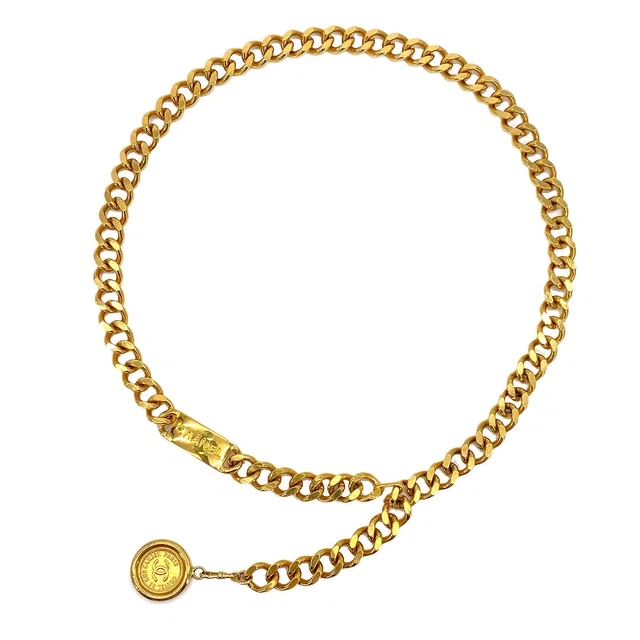 Chanel Vintage Chain Belt Cocomark Gold Accessory in Gold from Luxury Promise
