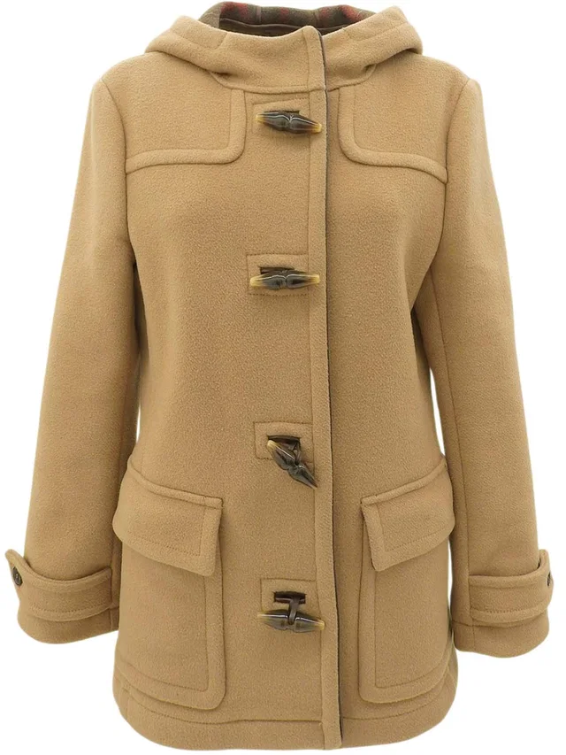 Prada Wool Duffle Coat #38 Beige in Beige Wool from VINTAGE QOO TOKYO