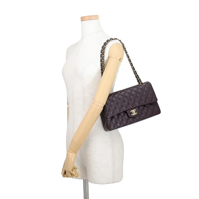 Chanel Matelasse W flap WChainShoulder Bag BrownA01112 Caviar Leather Size 25 in Caviar leather from GALLERY RARE, photo 4 of 7
