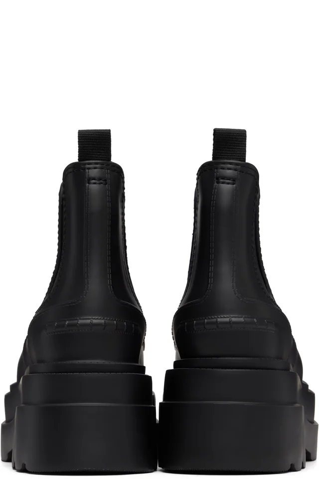 Alexander Wang Black Carter Platform Rain Boots, photo 2 of 5 from SSENSE