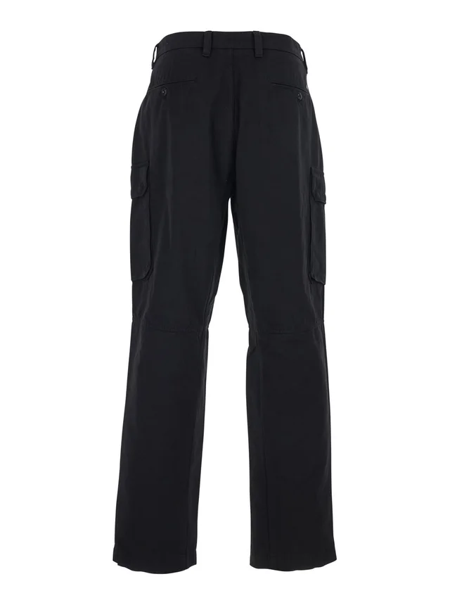 C.p. company Black Cargo Pants with Logo Plate on the Side and Two Front Cargo Pockets In Cotton for Men in Black 100% Cotton, photo 4 of 6 from Gaudenzi Boutique