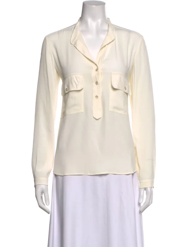 Stella McCartney Long Sleeve Button-Up Top in white from The RealReal