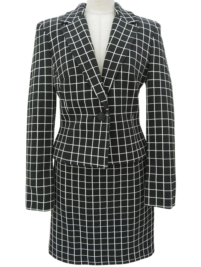 Versace Check Pattern Set-Up #26 Black/Multi in Black from VINTAGE QOO TOKYO