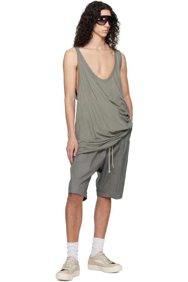Rick Owens Gray Temple Pony Tank Top, photo 4 of 4 from SSENSE