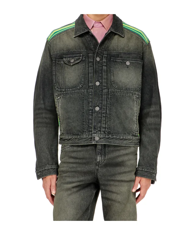 Diesel trucker jacket with striped-shoulder bands, photo 2 of 4 from SENSER