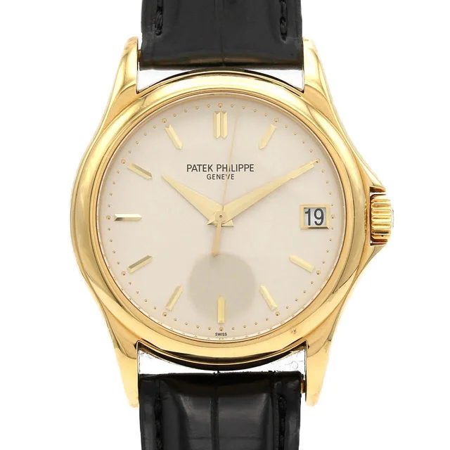 [Unserviced - Value Price] Patek Philippe Calatrava YG 5127J-001 YG Automatic in Dial color: Opaline, white Band color: black Case: yellow gold Bracelet: Strap from KOMEHYO