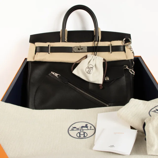 Hermès HAC Rock 40 Black Evergrain PHW in Black Leather from Labellov, photo 2 of 16