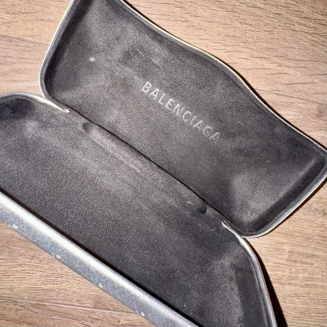 Balenciaga Women's Sunglasses - Silver/Grey in gray|silver from Depop, photo 4 of 7