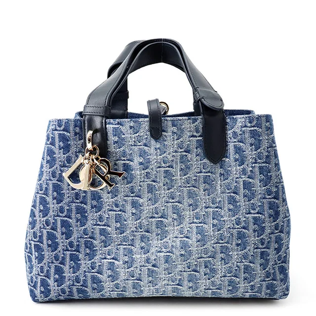 Dior Oblique Jules Bag BlueM2821ODCE_M49E Jacquard Leather Size Medium in Leather from GALLERY RARE