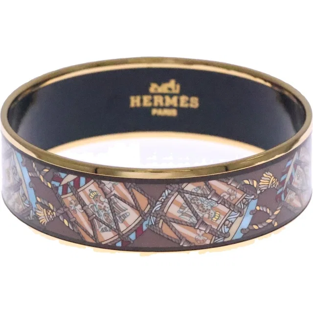 Hermès Enamel Bangle Brown Gold Bracelet in Brown from The Reluxe