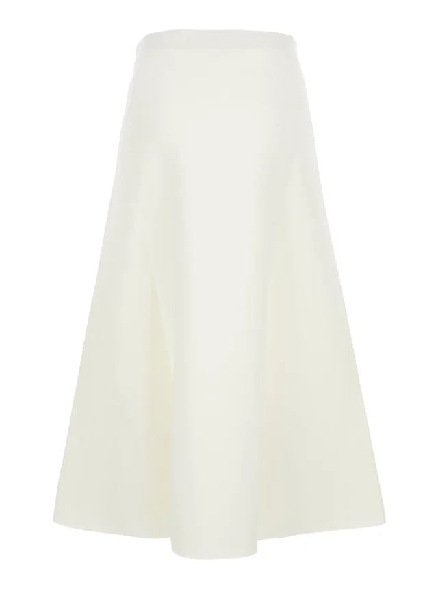 P.A.R.O.S.H. beige Flared skirt in knit fabric for women in Beige, photo 3 of 6 from Gaudenzi Boutique