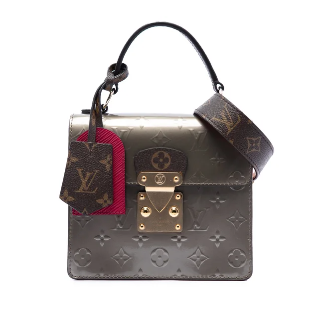 Brown Louis Vuitton Monogram Vernis Spring Street Satchel in Brown Coated canvas from Designer Revival
