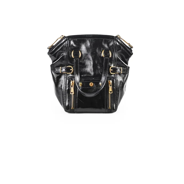Saint Laurent Mini Downtown Tote Patent Black in Black Patent leather from The Purse Affair