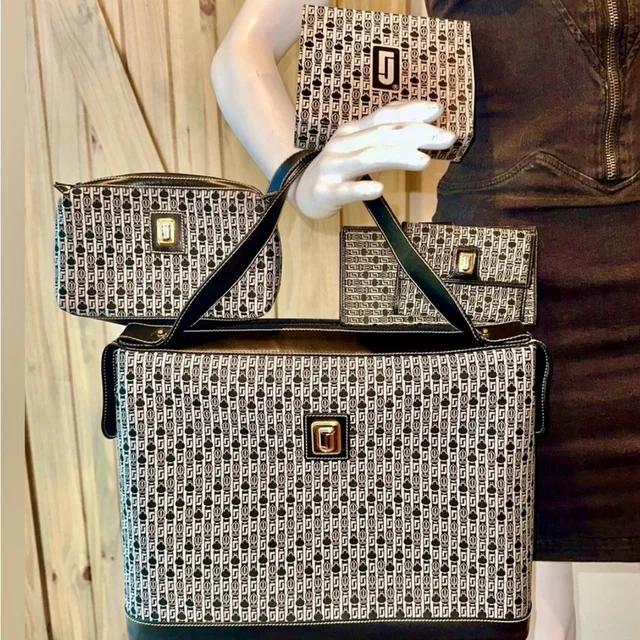 Judith Leiber Vintage Black Monogram Large Bag Lacquered in black|white Leather from Poshmark