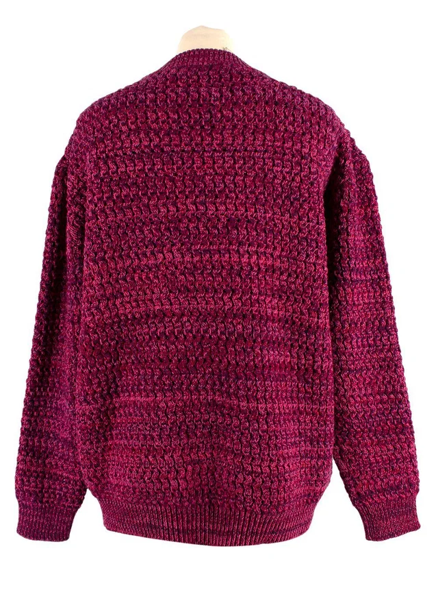 Prada Purple Textured Knit Crewneck Jumper in Purple from HEWI