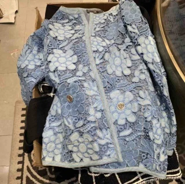 Chanel Blue Openwork Embroidered Jacket in Blue from Luxury Promise