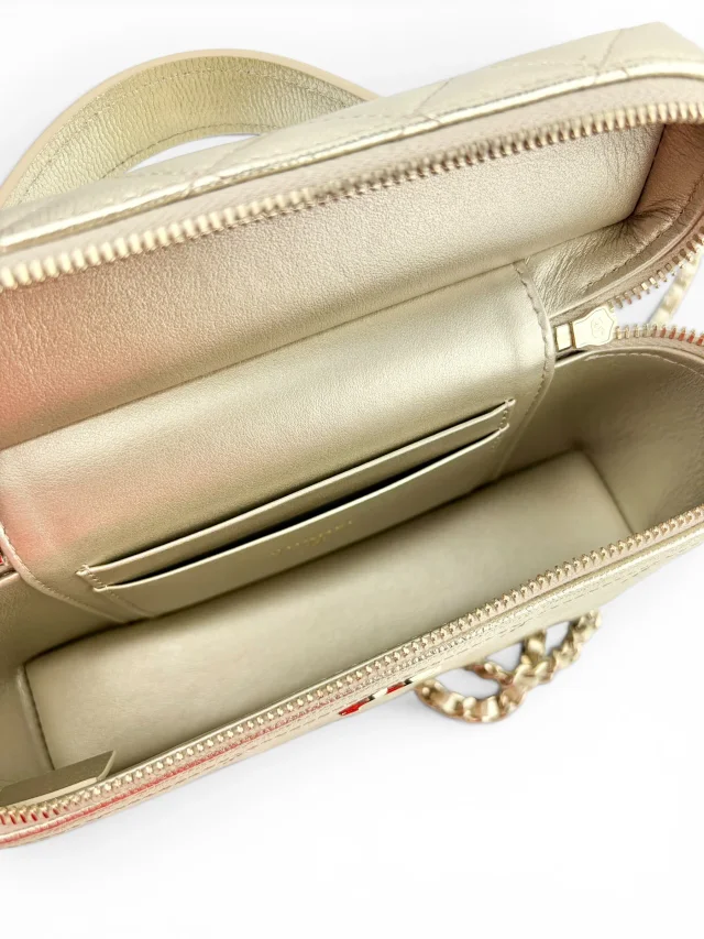 Chanel Gold Caviar Slim Top Handle Vanity in Gold Caviar leather from Season 2 Consign, photo 11 of 11