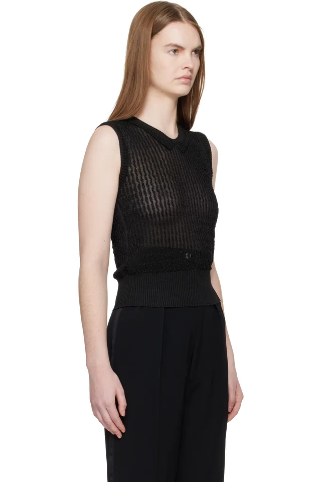 Maison Margiela Black Knit Vest, photo 2 of 4 from SSENSE