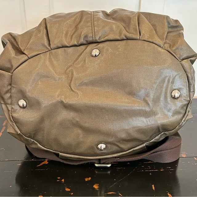 Tod's Olive Green Canvas Messenger With Brown Leather Trim in green|brown|red Canvas from Poshmark, photo 7 of 11