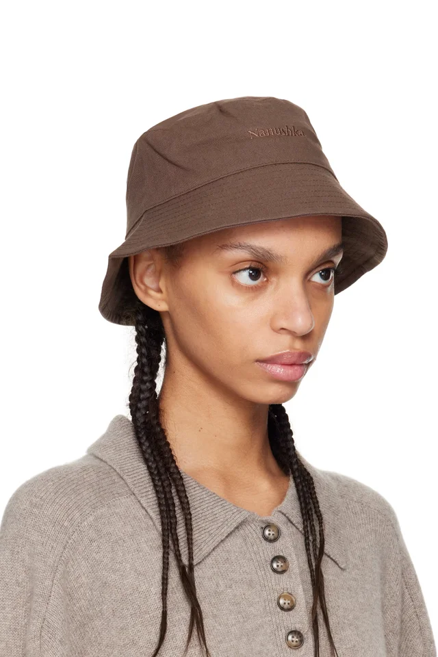 Nanushka Brown Caran Bucket Hat, photo 2 of 3 from SSENSE