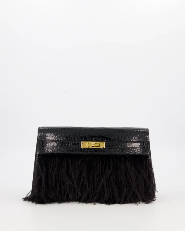Hermès Kelly Elan Folie Bag in Black Crocodile from Sellier, photo 5 of 24