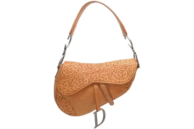Dior Limited Edition Saddle Bag Perforated in Leather from The Reluxe