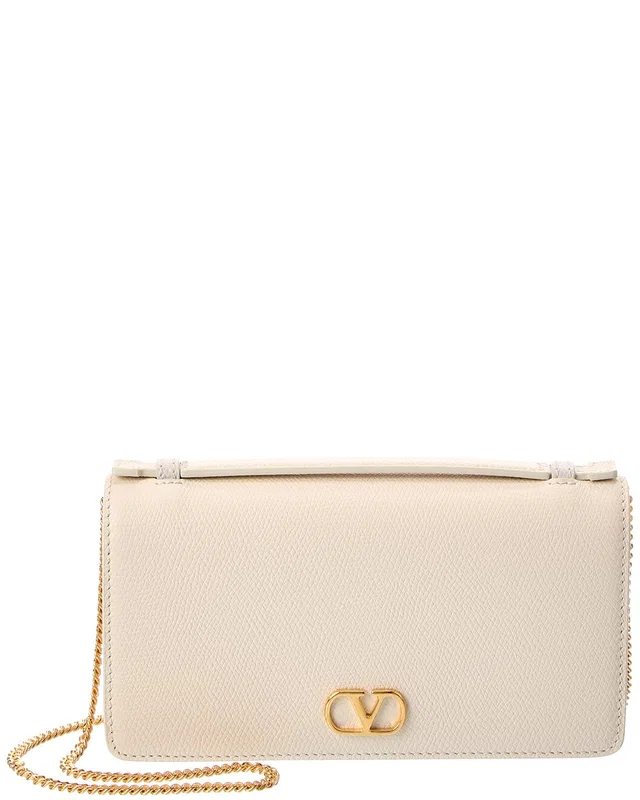 Valentino VLogo Signature Leather Wallet On Chain, image 1 of 1 from Rue La La
