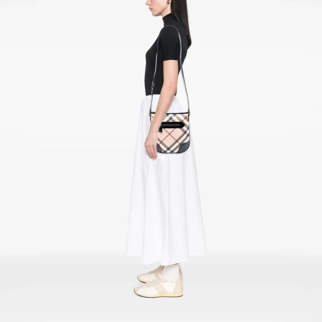 Beige Burberry Supernova Check Coated Canvas Dryden Crossbody in Beige Coated canvas from Designer Revival, photo 7 of 7