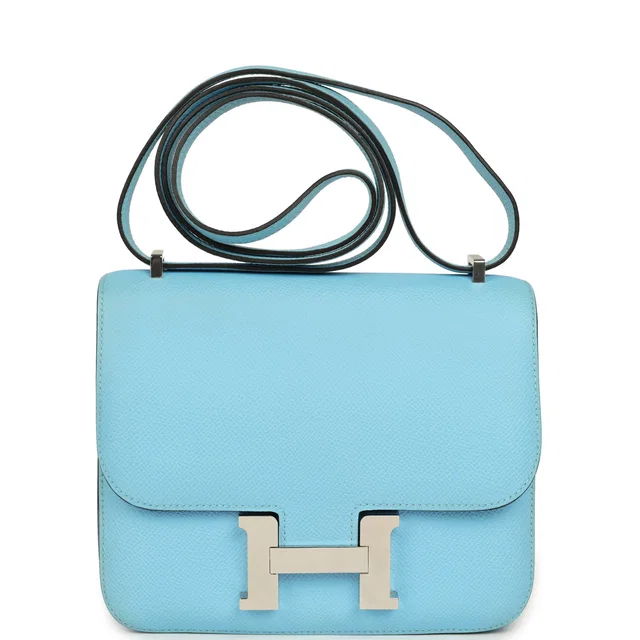 Hermès Constance 18 Celeste Epsom Palladium Hardware in Epsom leather from Madison Avenue Couture