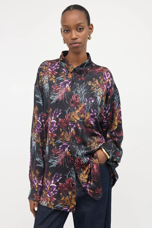 Balenciaga FW 2018 Silk Floral Shirt in Silk from VSP Consignment