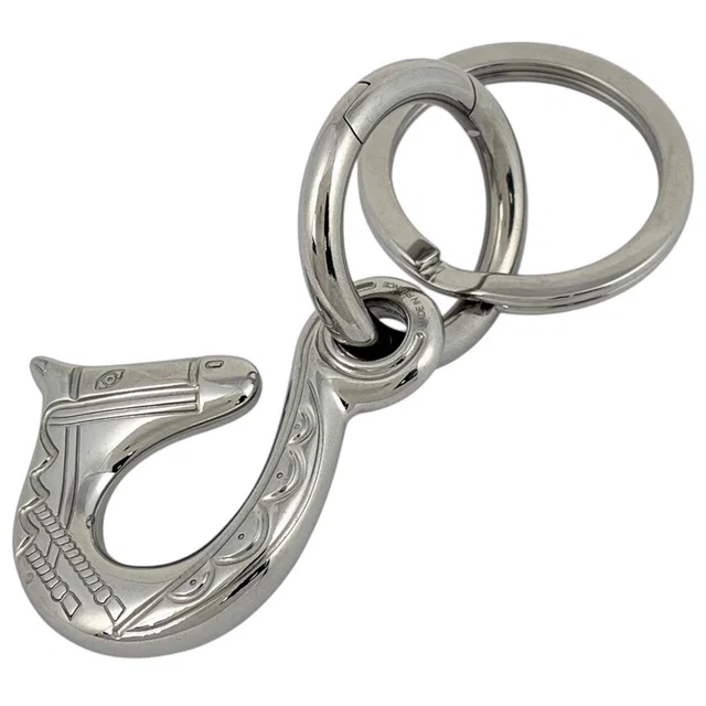 Hermès Key Holder Cheval Horse Key Ring Metal Silver in Silver from The Reluxe