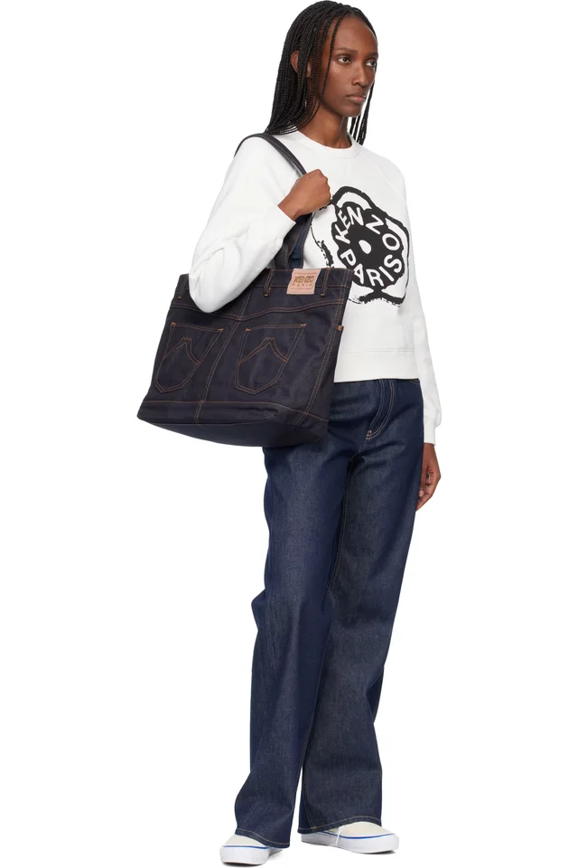 Navy Kenzo Paris 'KENZO Five Pockets' Tote, photo 4 of 4 from SSENSE