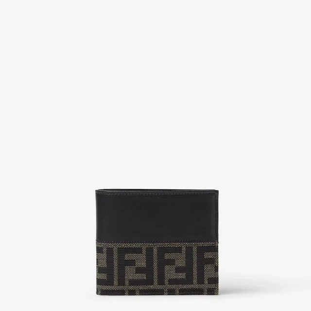 Fendi Wallet — Black Leather And Jacquard in Black Leather from HEWI