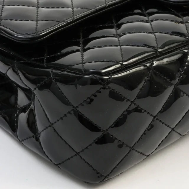 Chanel Circa 2009 Patent Multicharm CC Turnlock Chain Bag Black in Black Patent leather from VINTAGE QOO TOKYO, photo 9 of 13