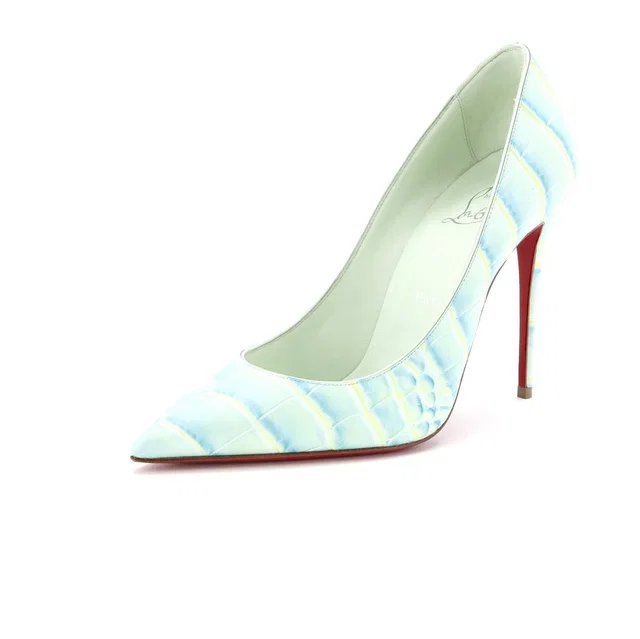 Christian Louboutin 100 Women's Kate Pumps Crocodile Embossed Leather in green|black Crocodile from Poshmark