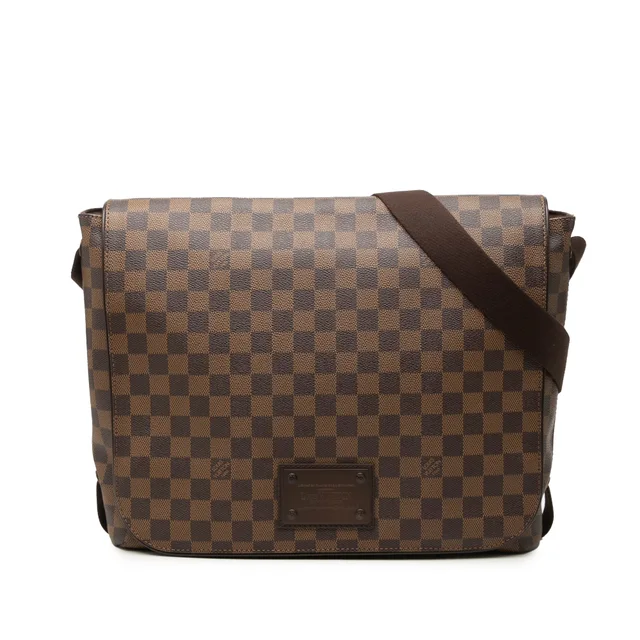 Brown Louis Vuitton Damier Ebene Brooklyn MM Crossbody Bag in Brown Canvas from Designer Revival, photo 1 of 1