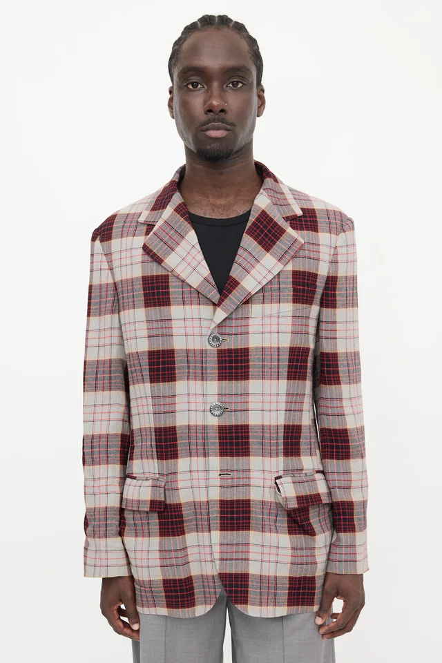 Vivienne Westwood Crepe Check Wreck Blazer in Wool from VSP Consignment