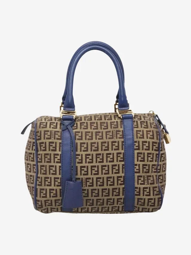 Fendi Brown Zucchino canvas Boston bag in Brown Canvas from Sign of the Times