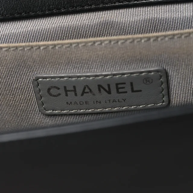 Chanel Chevron Quilted Medium Boy Flap Black in Black Lambskin from FASHIONPHILE, photo 6 of 11