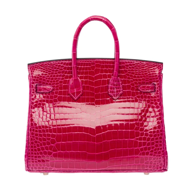 Sac Hermes Birkin 25 En Cuirs Exotiques Rose - 103600 Mexico Handbag in Pink Crocodile from HEWI, photo 4 of 8