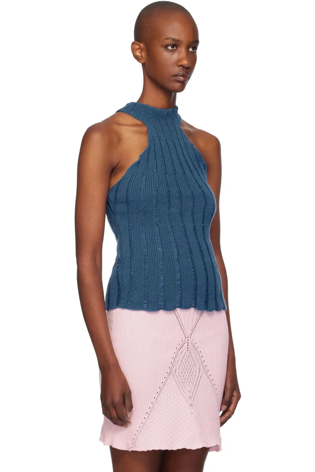 Isa Boulder Blue Lily Halter Neck Tank Top, photo 2 of 2 from SSENSE