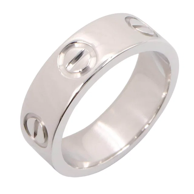 Cartier Love Au750 White Gold Ring Size 7 in White from LuxUness